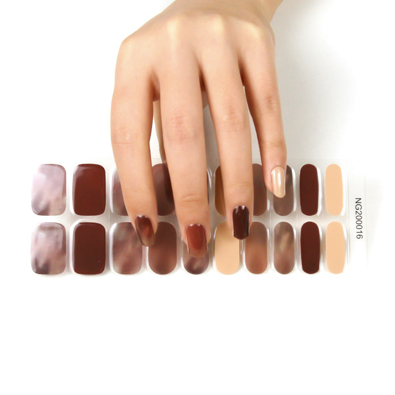Tortoiseshell semi-cured gel nail wraps