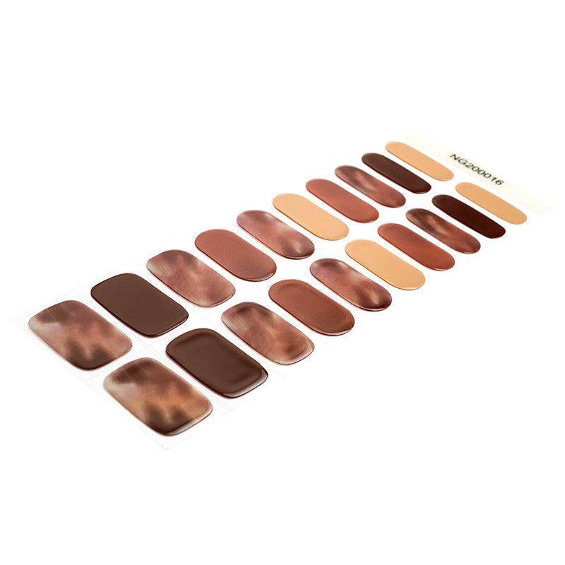 Tortoiseshell semi-cured gel nail wraps