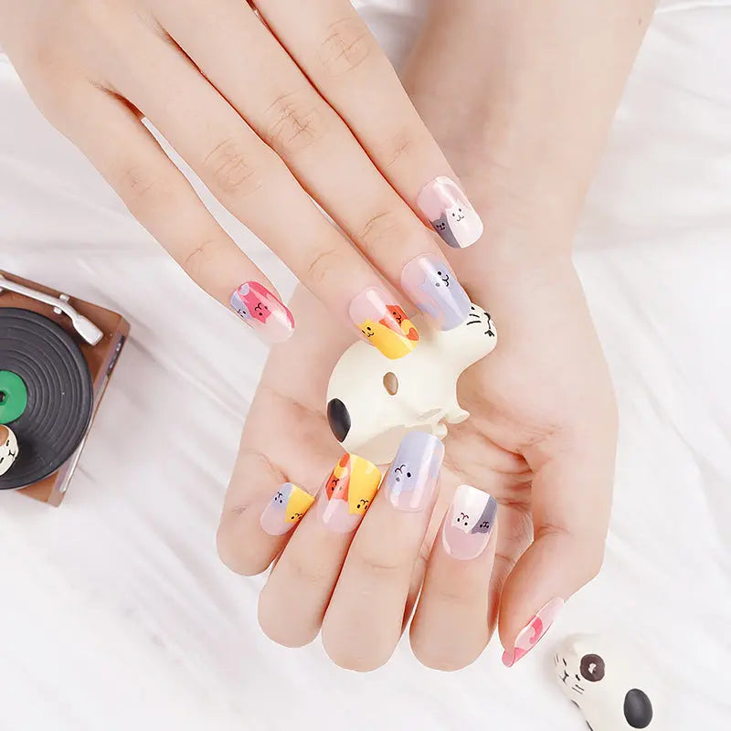 Adorable Cat Gel Stickers — Semi-Cured Gel Nail Wraps