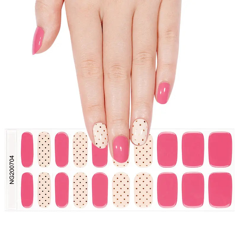 Barbie Pink And Polka Dots — Semi-Cured Gel Nail Wraps
