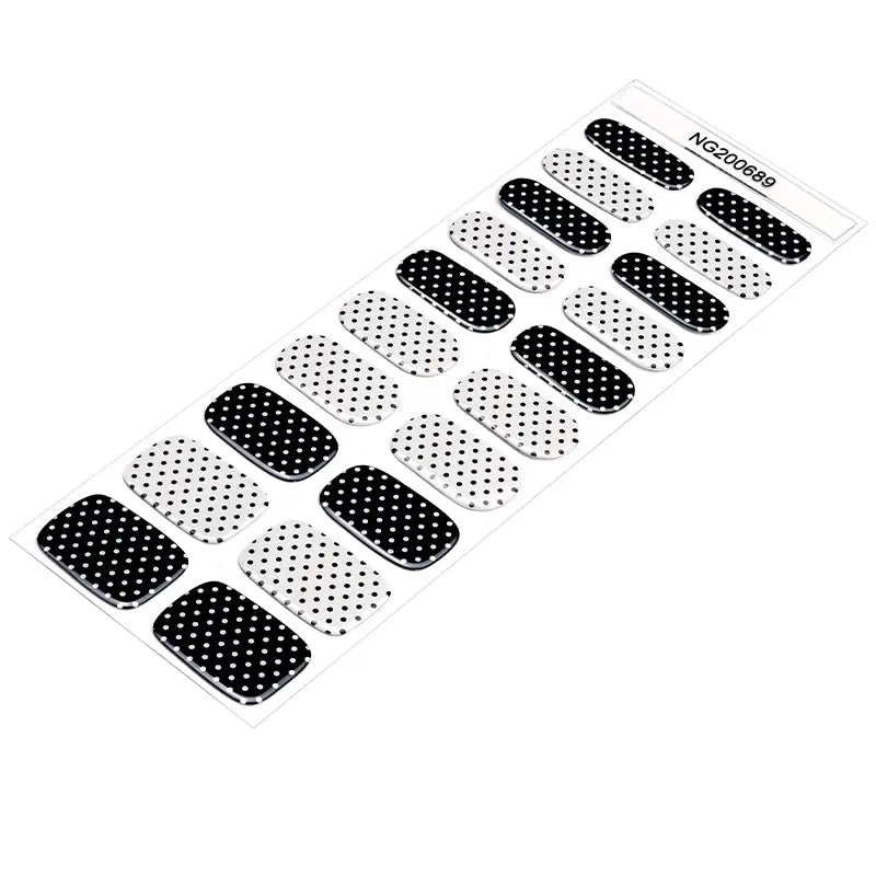 Black Polka Dot Semi-Cured — Semi-Cured Gel Nail Wraps