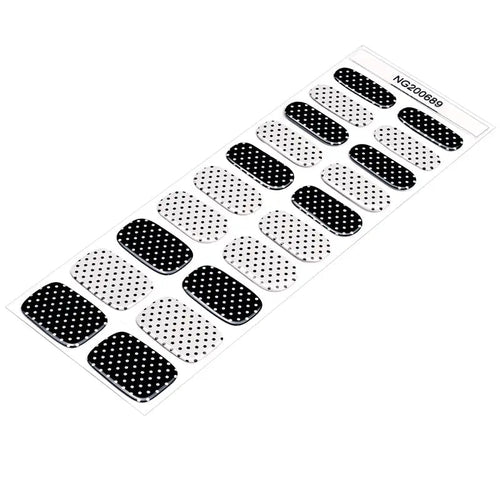 Black Polka Dot Semi-Cured — Semi-Cured Gel Nail Wraps