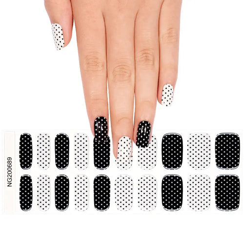 Black Polka Dot Semi-Cured — Semi-Cured Gel Nail Wraps