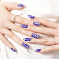 Blue Squiggle Strips Gel Stickers — Semi-Cured Gel Nail Wraps