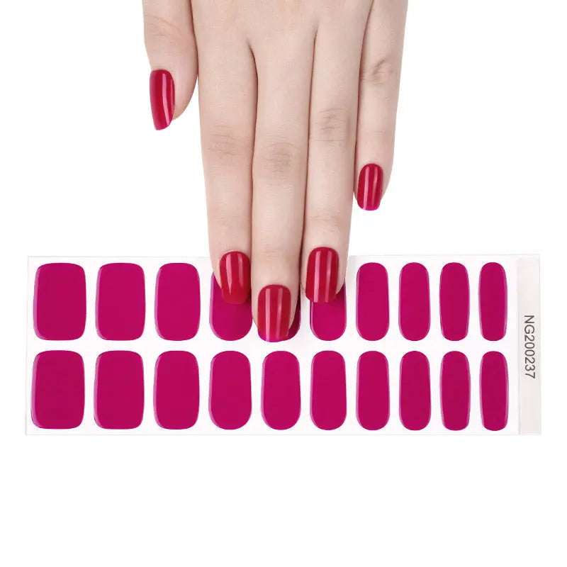 Bulk Best Gel Sticker Wine Red Art — Semi-Cured Gel Nail Wraps