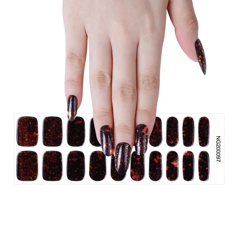 Cinnabar Charm — Semi-Cured Gel Nail Wraps