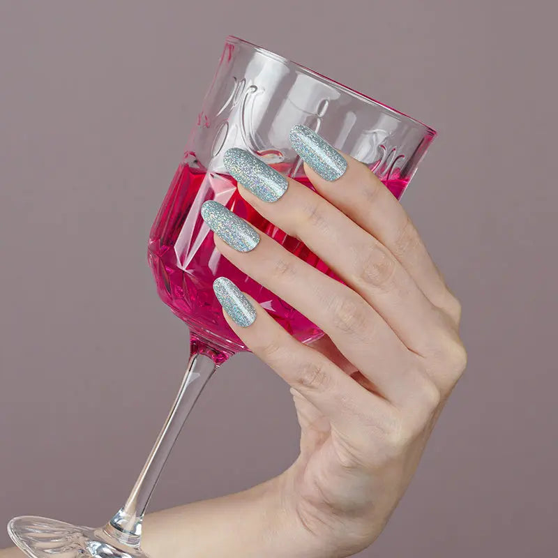 Glitter Slivery — Semi-Cured Gel Nail Wraps