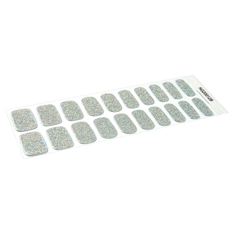 Glitter Slivery — Semi-Cured Gel Nail Wraps