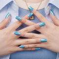 Bulk Order Blue Gel Laser Glitter Whoelsale Gel Stickers — Semi-Cured Gel Nail Wraps