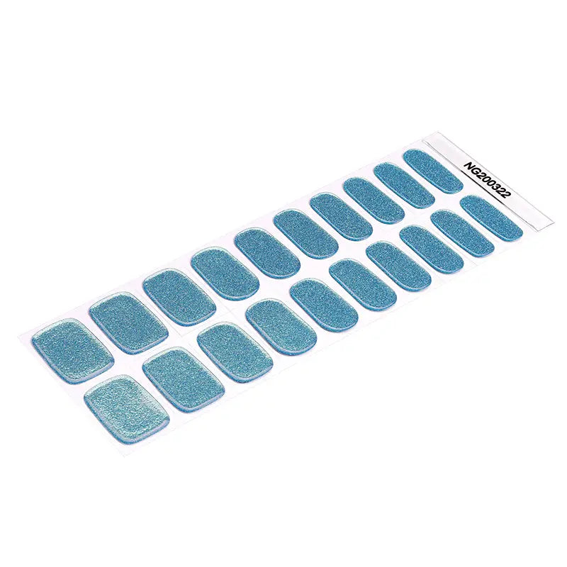 Bulk Order Blue Gel Laser Glitter Whoelsale Gel Stickers — Semi-Cured Gel Nail Wraps