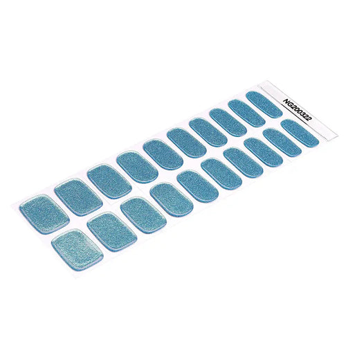 Bulk Order Blue Gel Laser Glitter Whoelsale Gel Stickers — Semi-Cured Gel Nail Wraps
