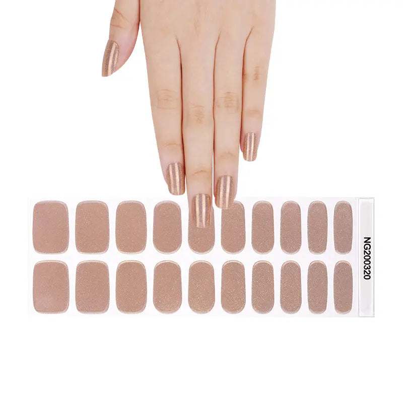Bulk Order Brown Gel Laser Glitter Whoelsale Gel Stickers — Semi-Cured Gel Nail Wraps