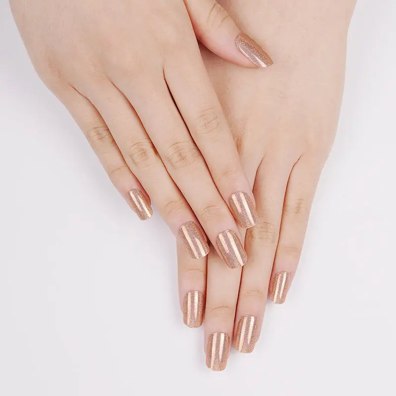 Bulk Order Brown Gel Laser Glitter Whoelsale Gel Stickers — Semi-Cured Gel Nail Wraps