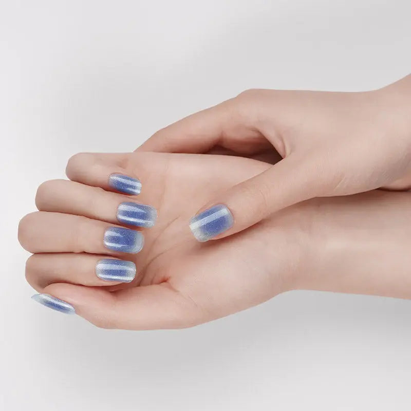 Bulk Order Semi Gel Stickers Designs Point Ombre Blue — Semi-Cured Gel Nail Wraps