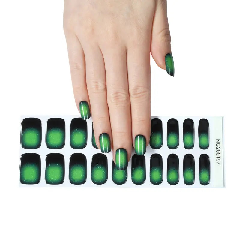 Bulk Order Uv Stickers Green Light — Semi-Cured Gel Nail Wraps