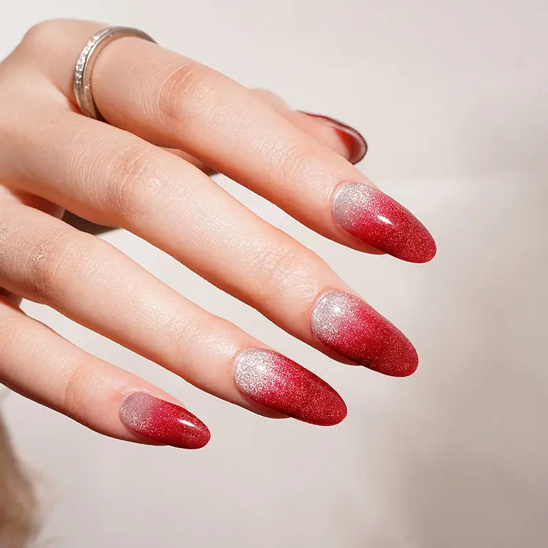 Bulk Red Glitter Stickers — Semi-Cured Gel Nail Wraps
