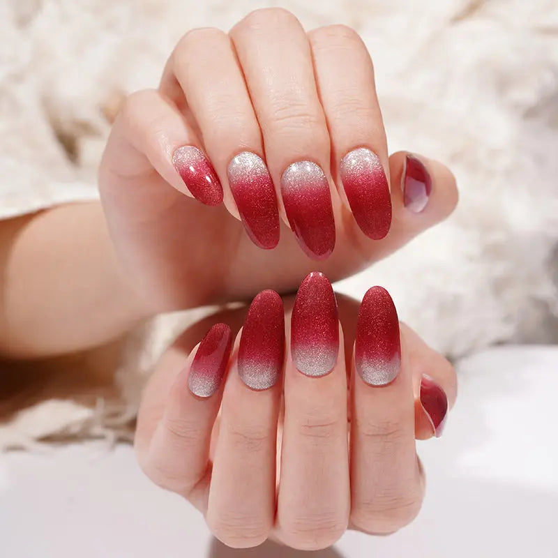 Bulk Red Glitter Stickers — Semi-Cured Gel Nail Wraps