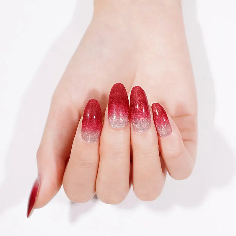 Bulk Red Glitter Stickers — Semi-Cured Gel Nail Wraps
