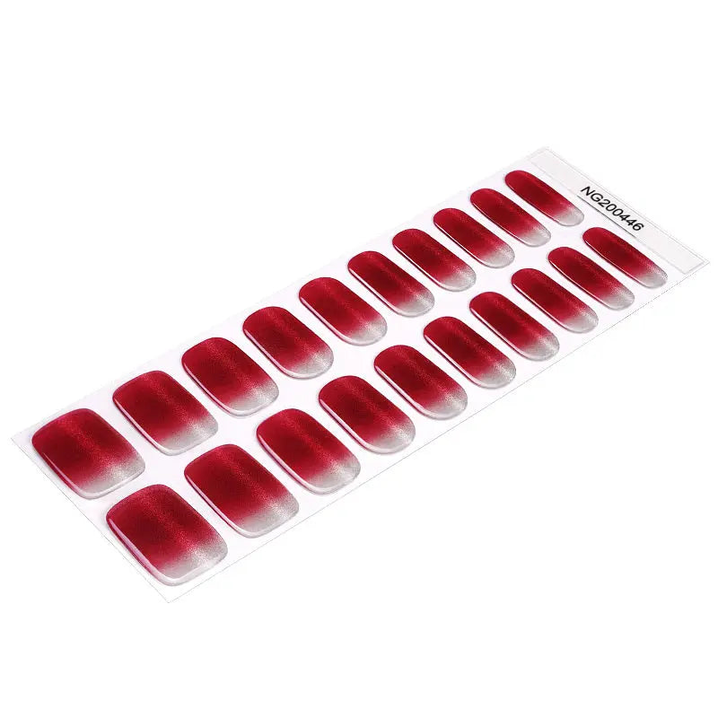 Bulk Red Glitter Stickers — Semi-Cured Gel Nail Wraps