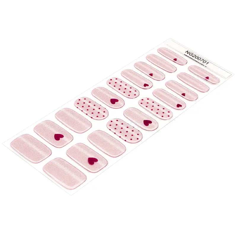 Cat-Eye And Heart — Semi-Cured Gel Nail Wraps