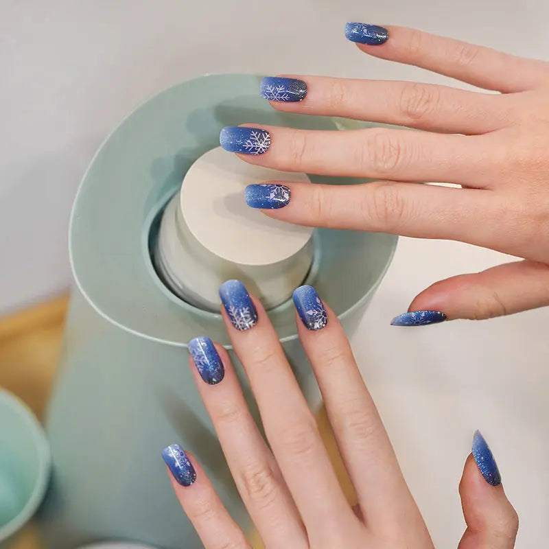 Christmas Gel Stickers Ice And Snow — Semi-Cured Gel Nail Wraps