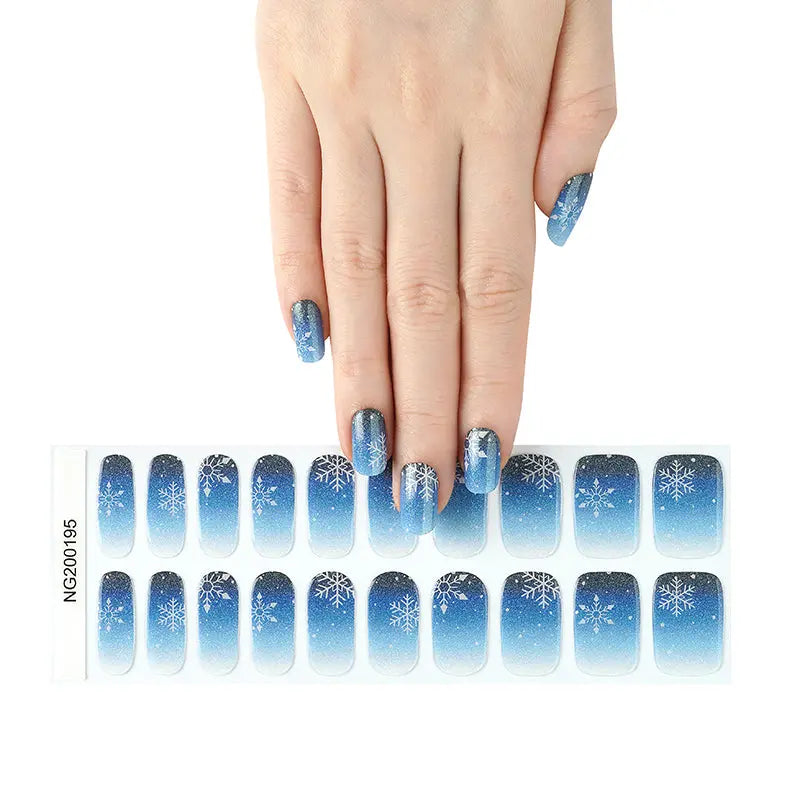 Christmas Gel Stickers Ice And Snow — Semi-Cured Gel Nail Wraps