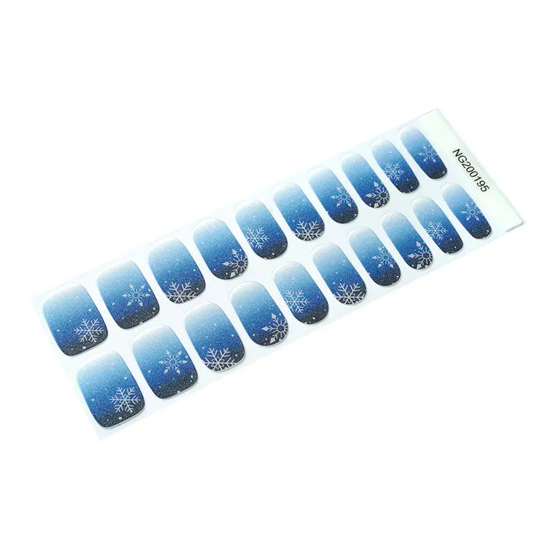 Christmas Gel Stickers Ice And Snow — Semi-Cured Gel Nail Wraps