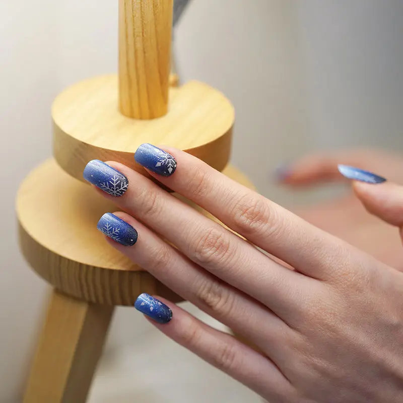 Christmas Gel Stickers Ice And Snow — Semi-Cured Gel Nail Wraps
