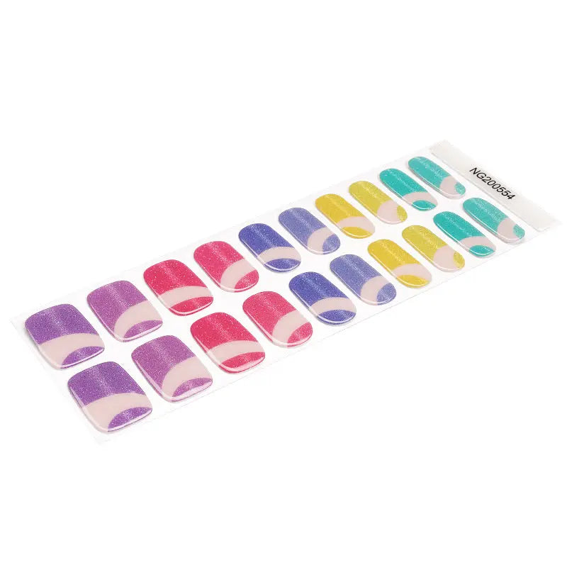 Color Block Glitter Gel & Press-On Strips For Salons & Retailers — Semi-Cured Gel Nail Wraps
