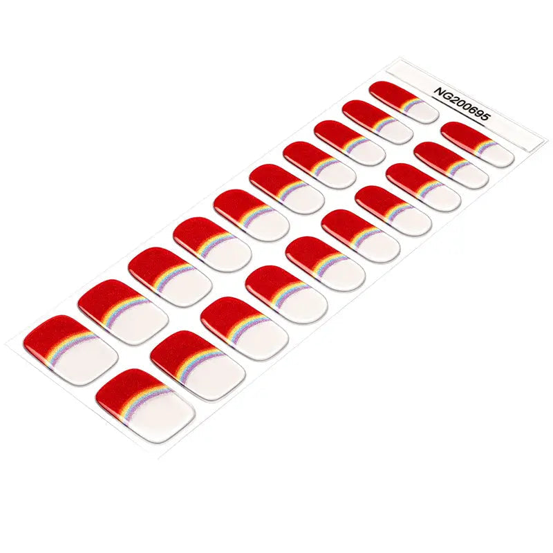 Colorful French — Semi-Cured Gel Nail Wraps
