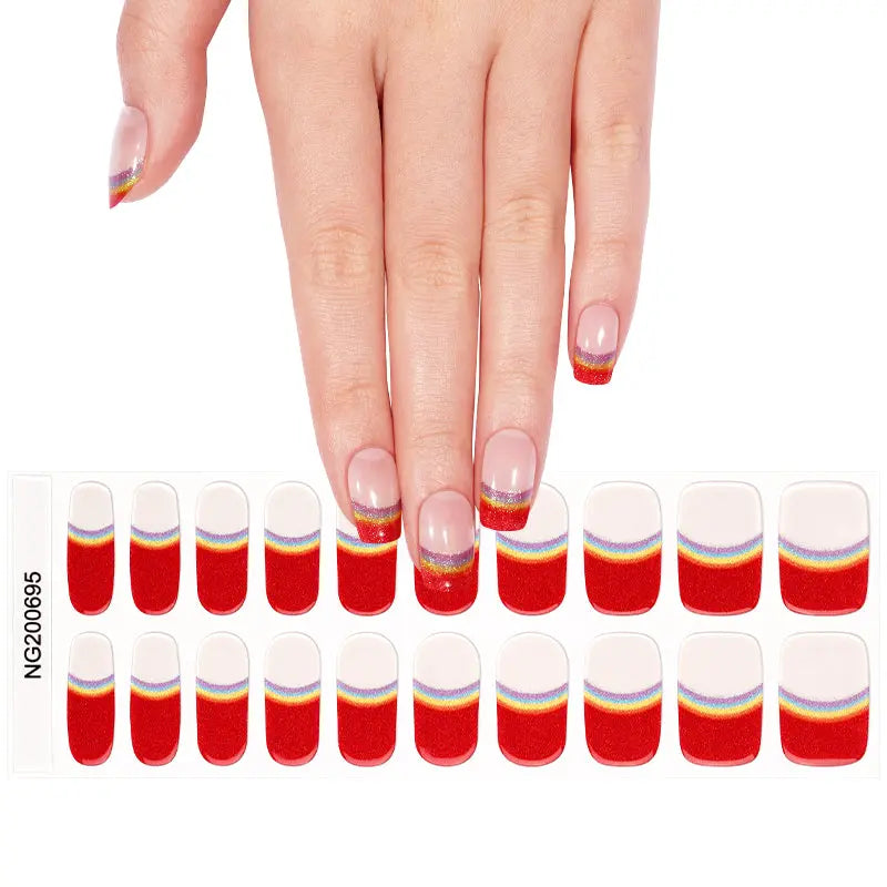 Colorful French — Semi-Cured Gel Nail Wraps