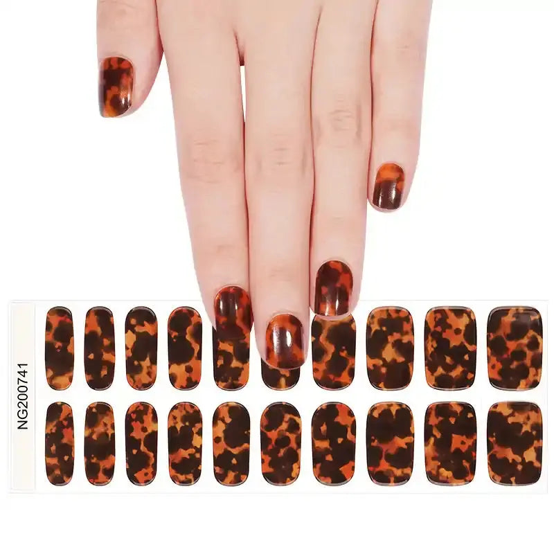 Amber Pattern — Semi-Cured Gel Nail Wraps