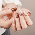 Brown Fall Designs Leaf Strips — Semi-Cured Gel Nail Wraps