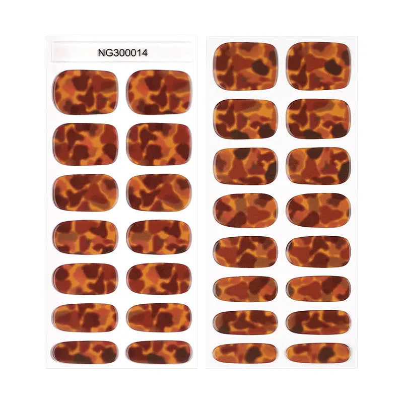 Brown Turtle Crack Strips Gel — Semi-Cured Gel Nail Wraps