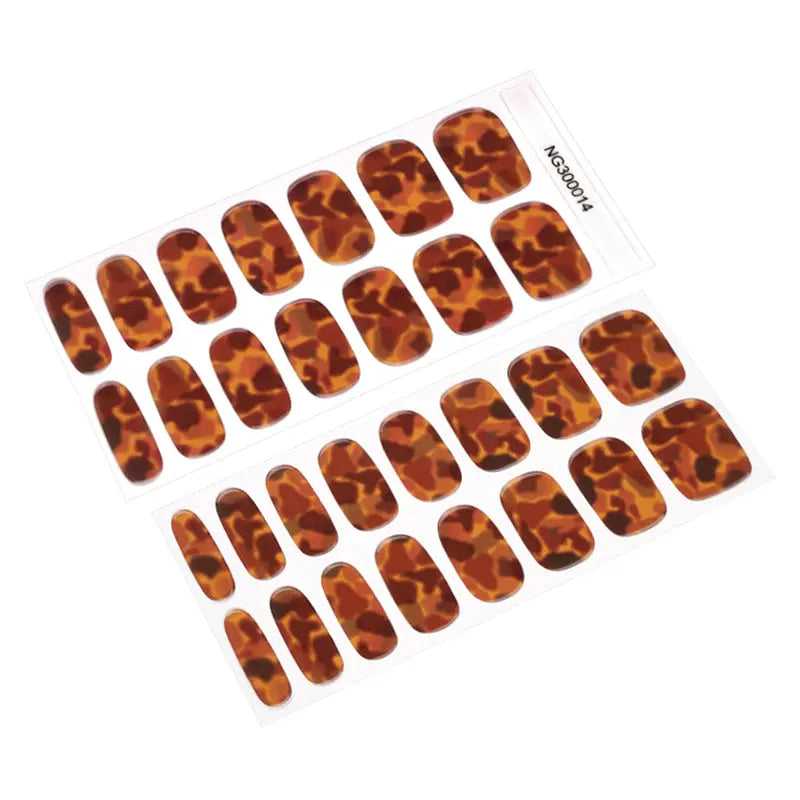Brown Turtle Crack Strips Gel — Semi-Cured Gel Nail Wraps