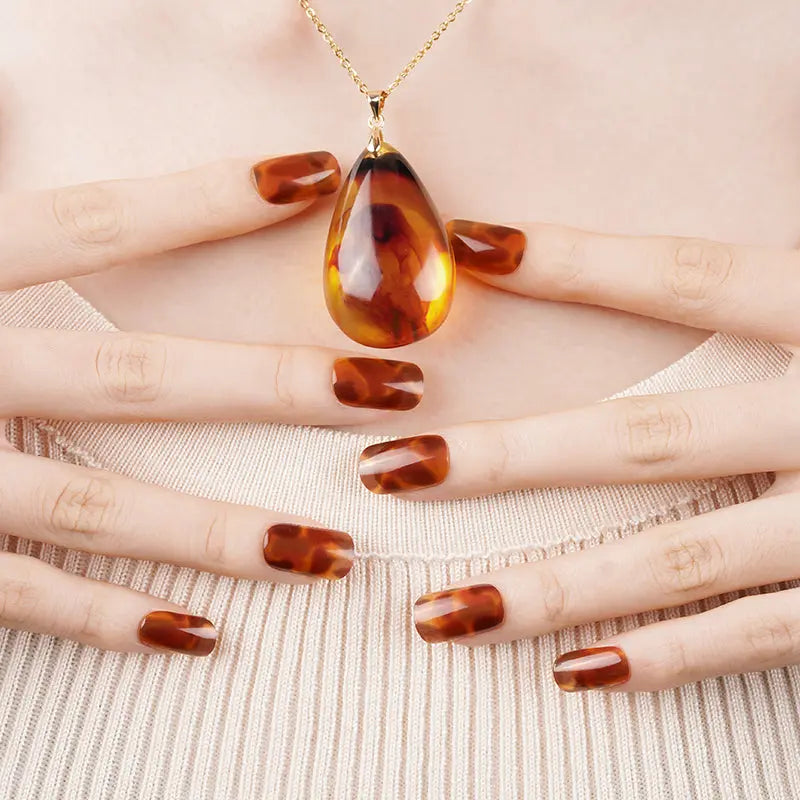 Brown Turtle Crack Strips Gel — Semi-Cured Gel Nail Wraps