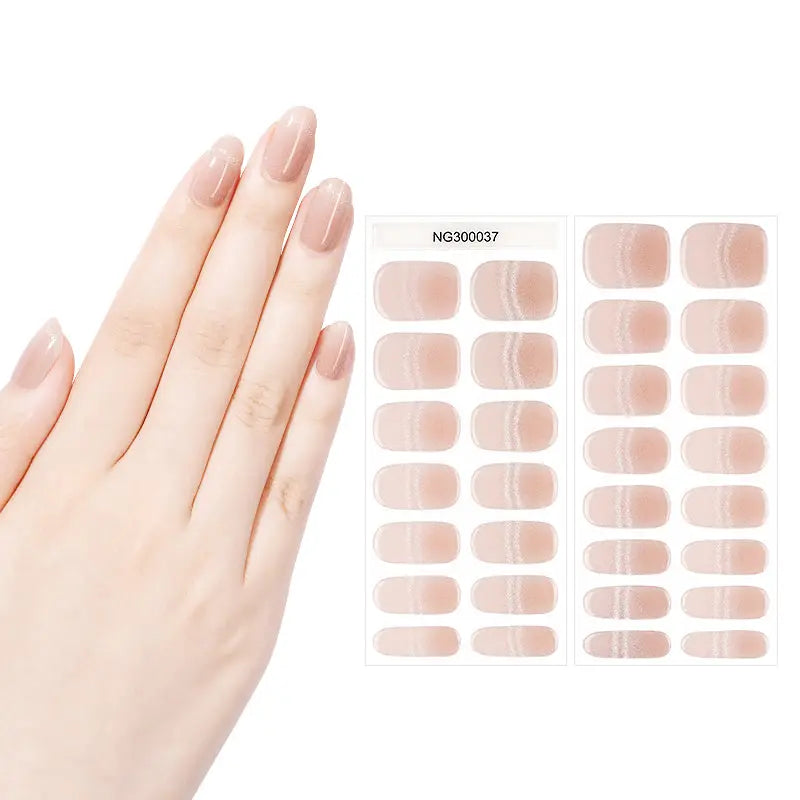 Cat-eye French Designs Strips — Semi-Cured Gel Nail Wraps