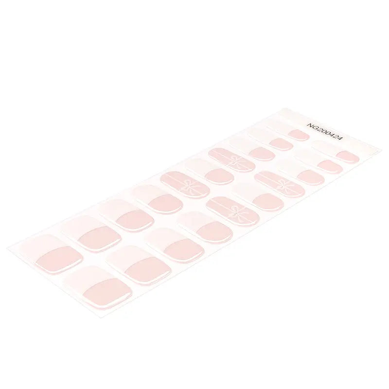Christmas Bow Designs French Gel Sticker — Semi-Cured Gel Nail Wraps