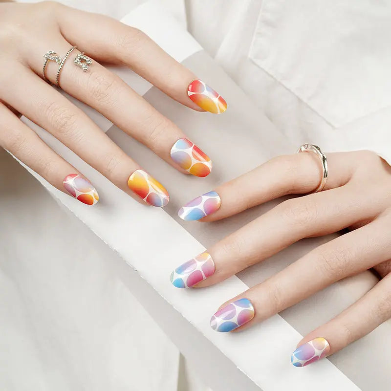 Colorful Bubbles Strips — Semi-Cured Gel Nail Wraps