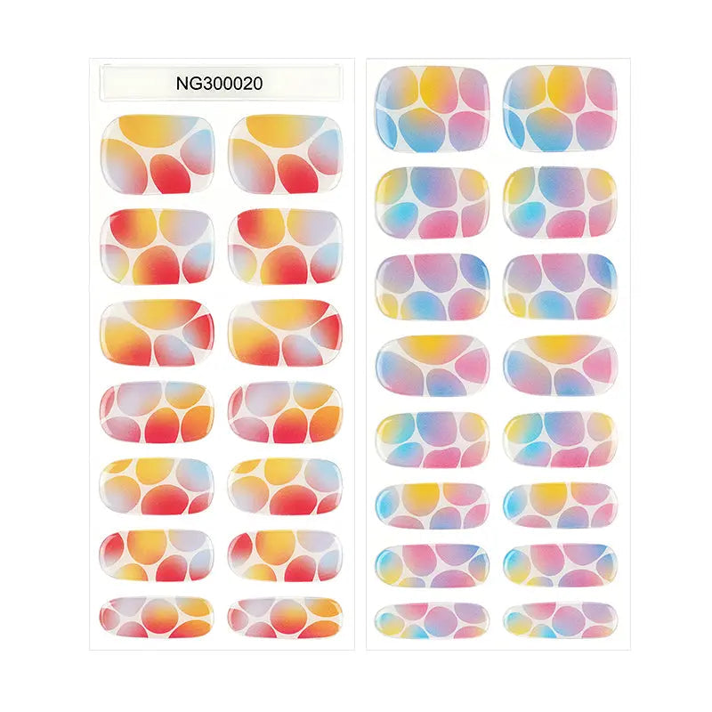 Colorful Bubbles Strips — Semi-Cured Gel Nail Wraps