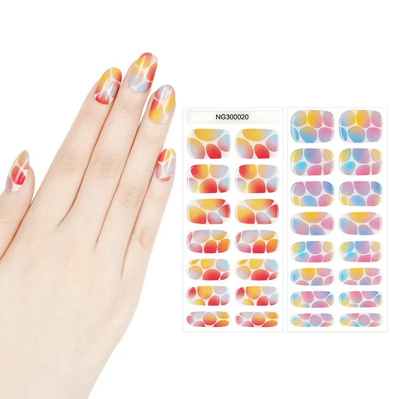 Colorful Bubbles Strips — Semi-Cured Gel Nail Wraps