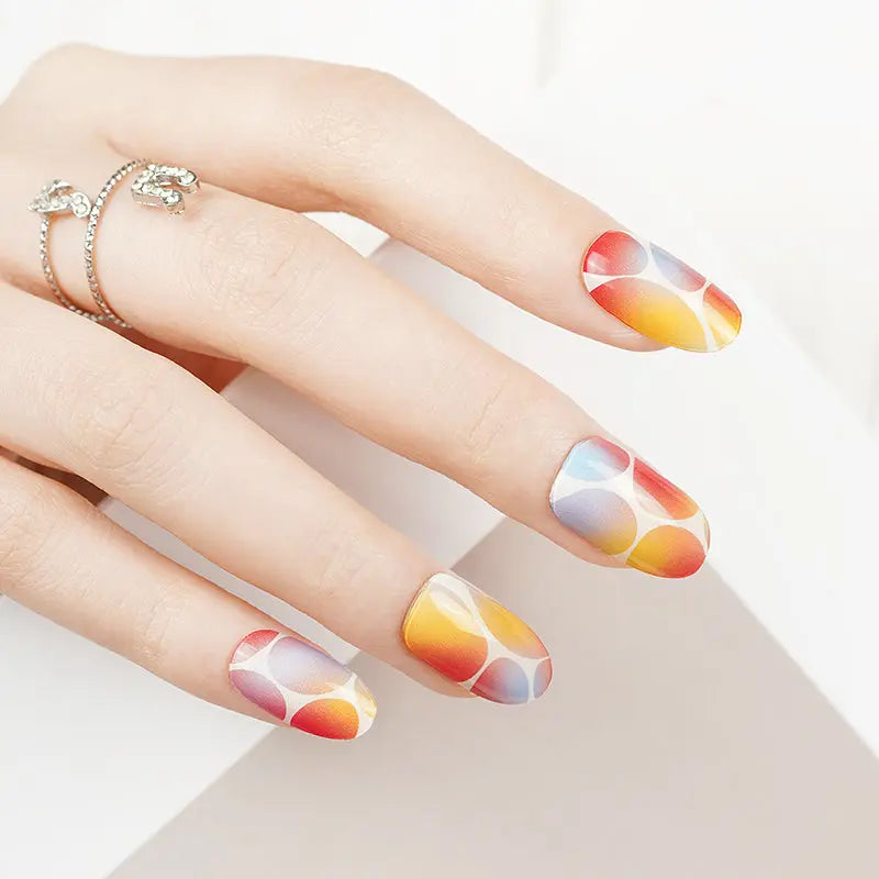 Colorful Bubbles Strips — Semi-Cured Gel Nail Wraps