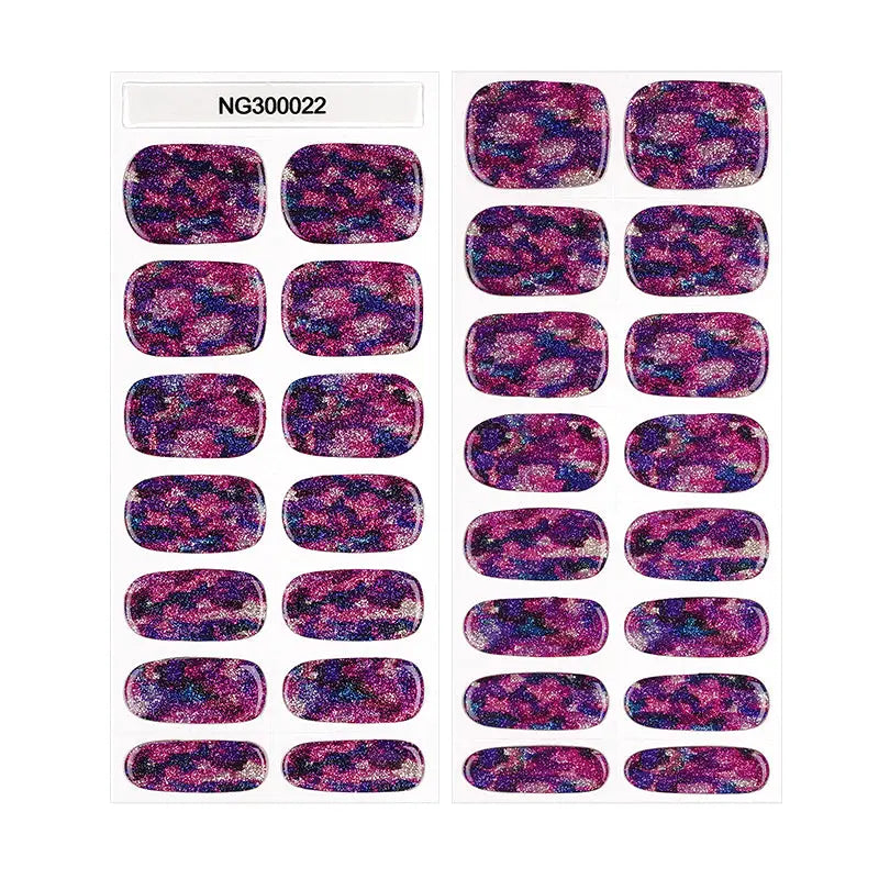 Colour Flash Glitter Strips Lavender Lovelies — Semi-Cured Gel Nail Wraps