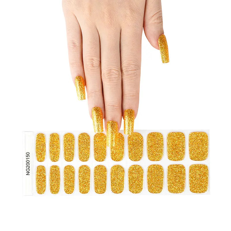 Designed For Manicures Purchase Yellow Glitter — Semi-Cured Gel Nail Wraps