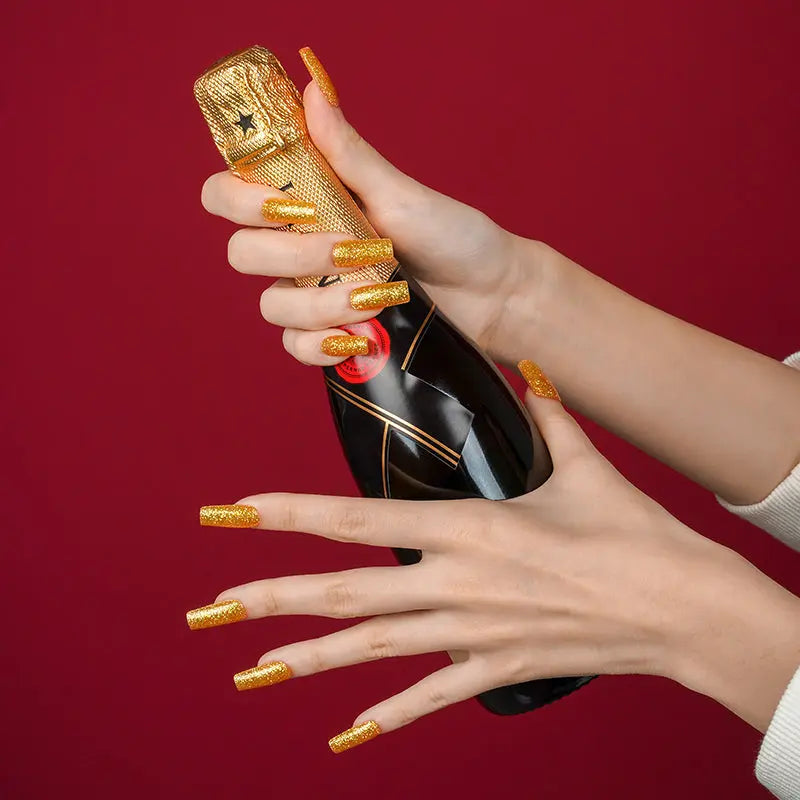 Designed For Manicures Purchase Yellow Glitter — Semi-Cured Gel Nail Wraps