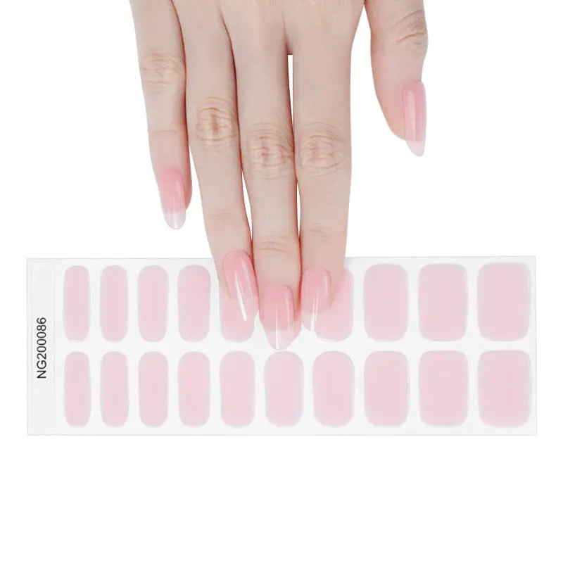 Pale Pink Gel Fluorescenti — Semi-Cured Gel Nail Wraps