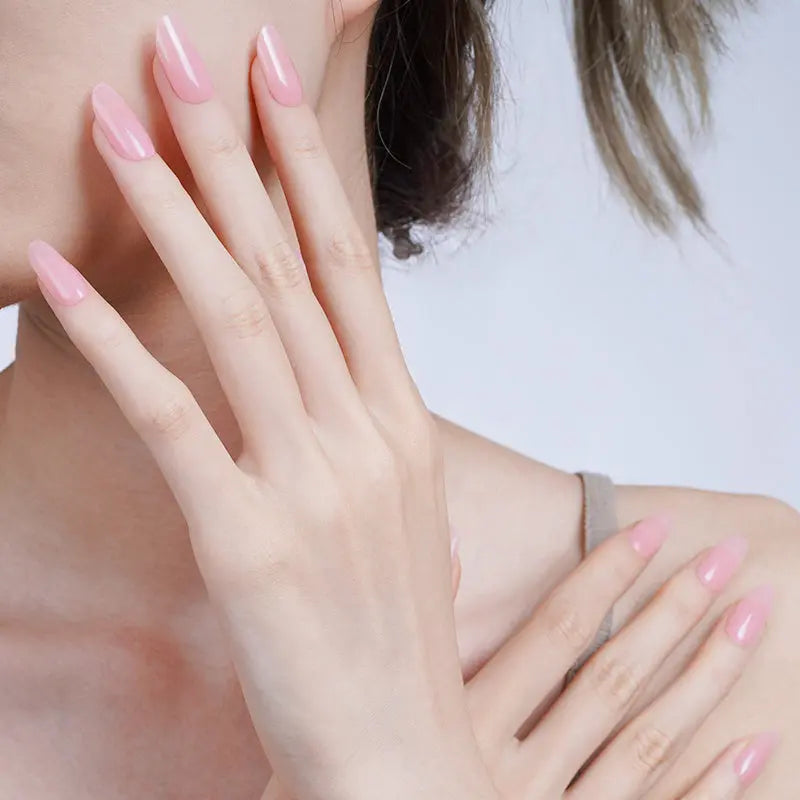 Pale Pink Gel Fluorescenti — Semi-Cured Gel Nail Wraps