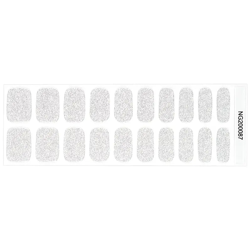 Silver Glitter Nails — Semi-Cured Gel Nail Wraps