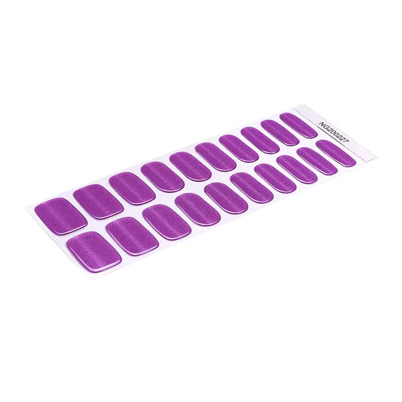 Gel With Uv Light Bulk Order Bright Purple Cat Eye — Semi-Cured Gel Nail Wraps