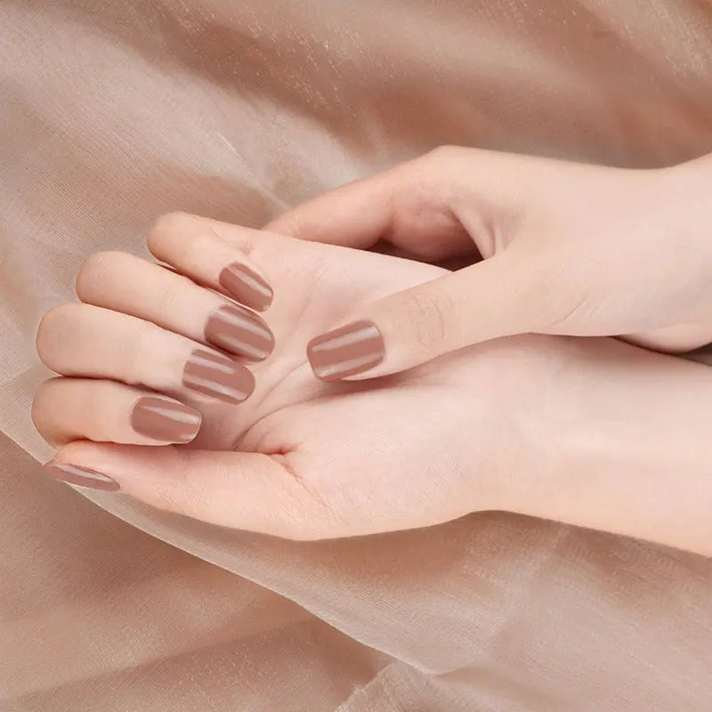 Gel With Stickers Brown Art — Semi-Cured Gel Nail Wraps